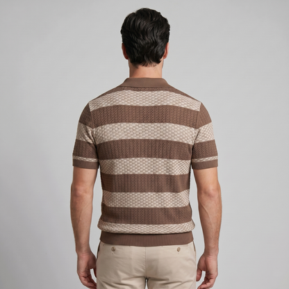 Polo Lange Mouwen Heren Smart Casual Gestreept