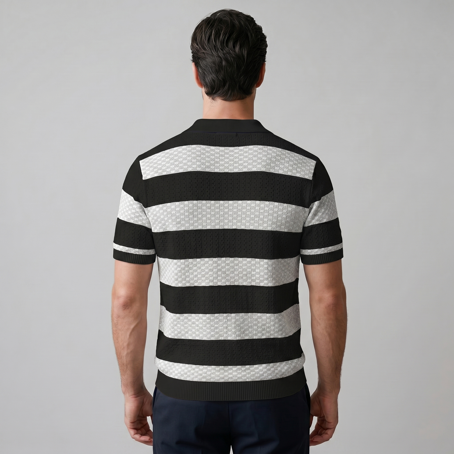 Polo Lange Mouwen Heren Smart Casual Gestreept