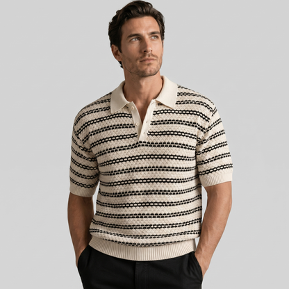 Polo Shirt Heren Gestreept Tailored Fit Casual