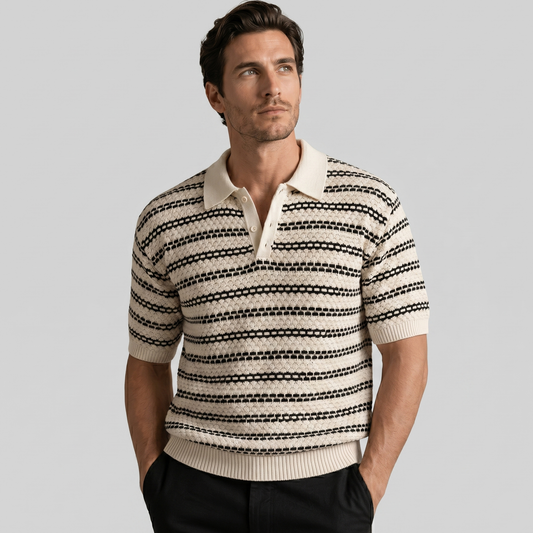 Polo Shirt Heren Gestreept Tailored Fit Casual
