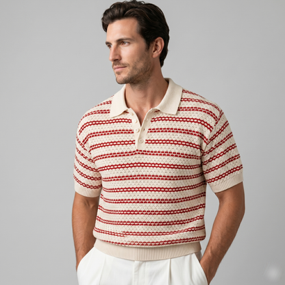 Polo Shirt Heren Gestreept Tailored Fit Casual