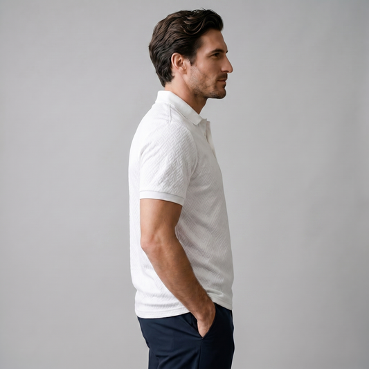 Polohemd Heren Tailored Fit Textuur Casual