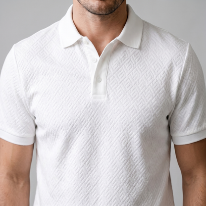 Polohemd Heren Tailored Fit Textuur Casual