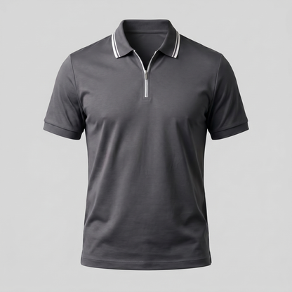 Poloshirt Heren Korte Mouwen Rits Casual