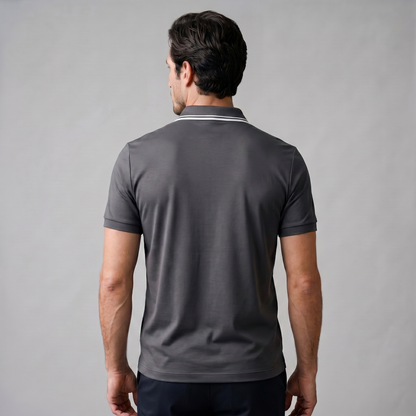 Poloshirt Heren Korte Mouwen Rits Casual