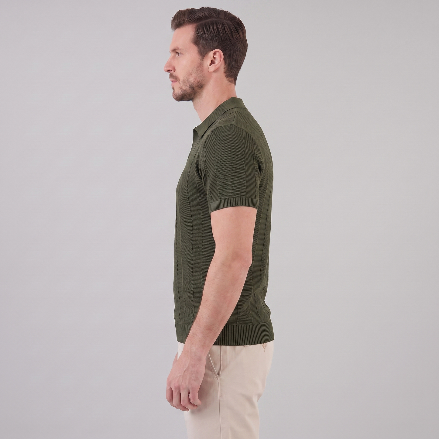 Poloshirt Heren Open Knit Casual Zomer