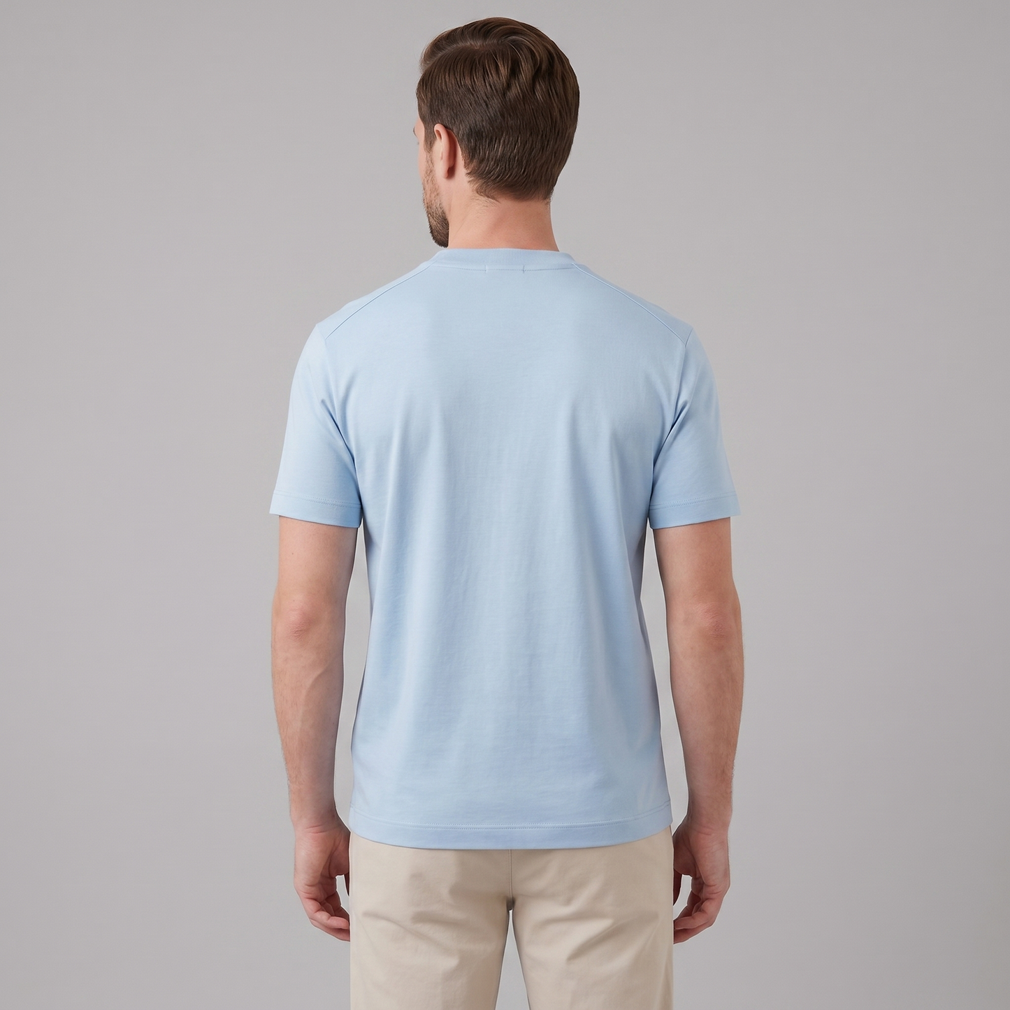 T Shirt Heren Crew Neck Katoen Casual