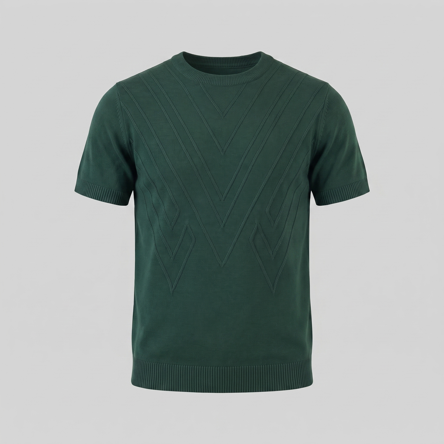 T-Shirt Heren Lange Mouwen Casual Textuur Crew Neck