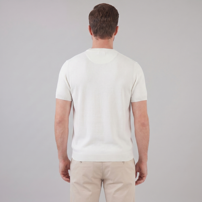 T-Shirt Heren Lange Mouwen Casual Textuur Crew Neck