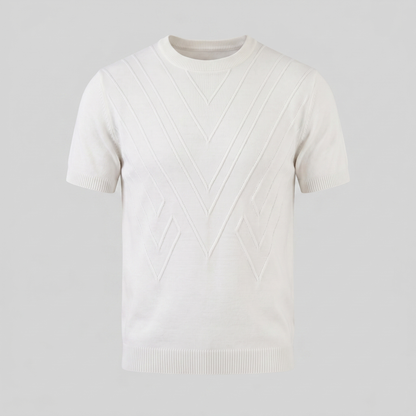 T-Shirt Heren Lange Mouwen Casual Textuur Crew Neck