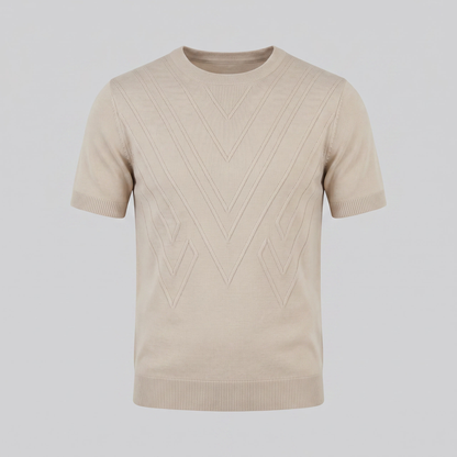 T-Shirt Heren Lange Mouwen Casual Textuur Crew Neck