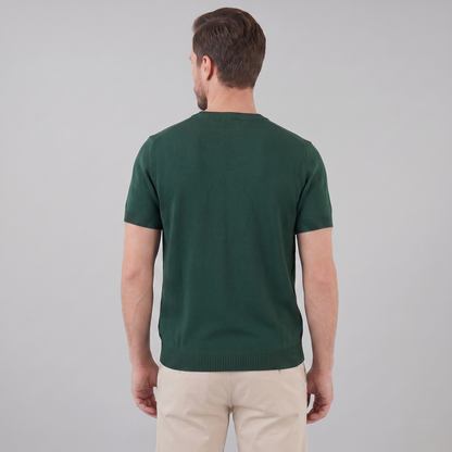 T-Shirt Heren Lange Mouwen Casual Textuur Crew Neck