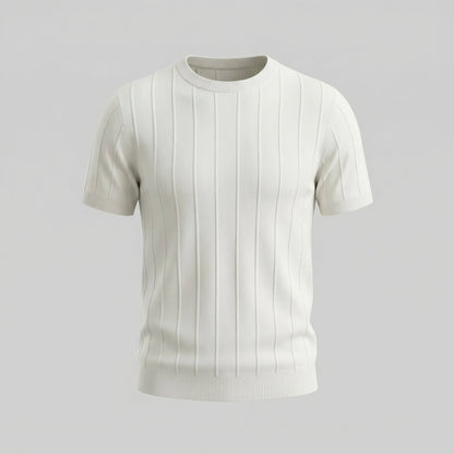 T-Shirt Heren Rib Knit Casual Chic Lange Mouwen
