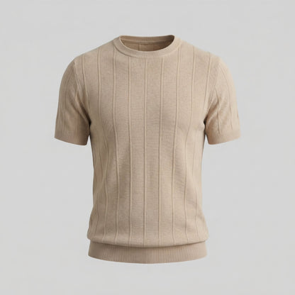 T-Shirt Heren Rib Knit Casual Chic Lange Mouwen