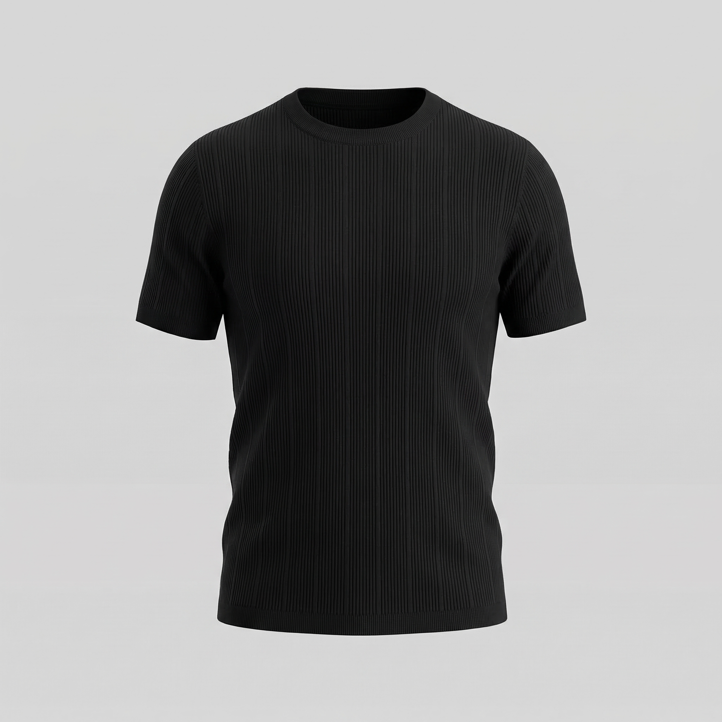 T-Shirt Heren Rib Knit Casual Chic Lange Mouwen