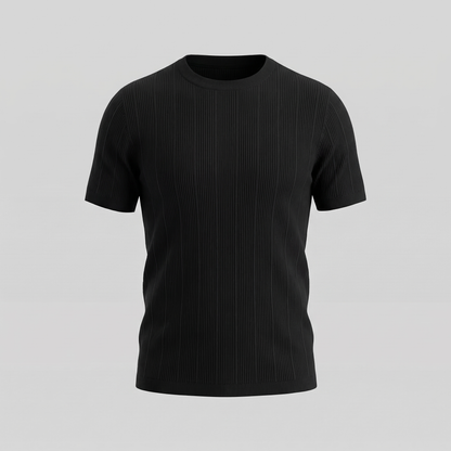T-Shirt Heren Rib Knit Casual Chic Lange Mouwen