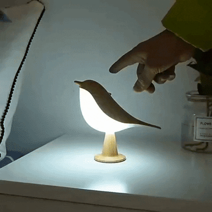 Vogelvormige houten tafellamp – sfeervolle decoratieve nachtlamp