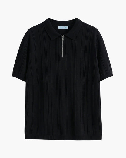 Zip-Up Polo Heren Casual Dagelijks Comfort Gebreide Knit